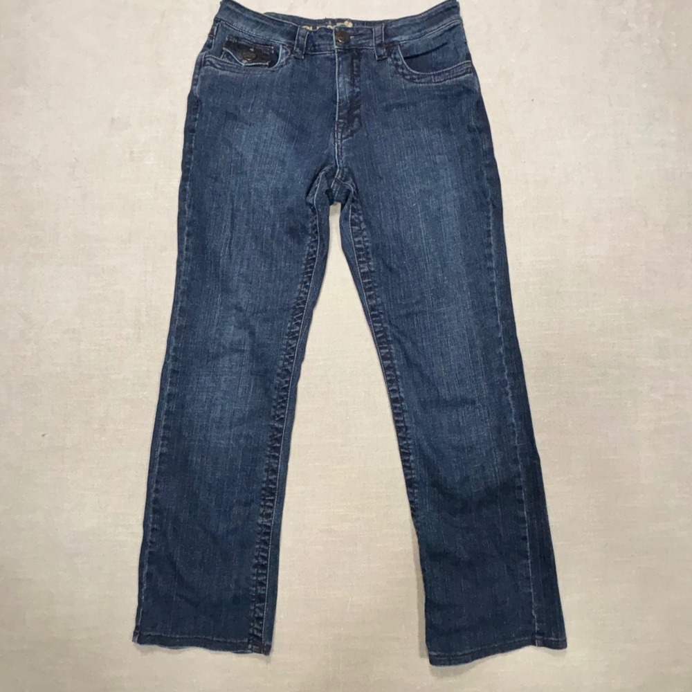Euro 8 Tummy Control Dark Wash Bootcut Denim Jeans Womens Size‎ 14